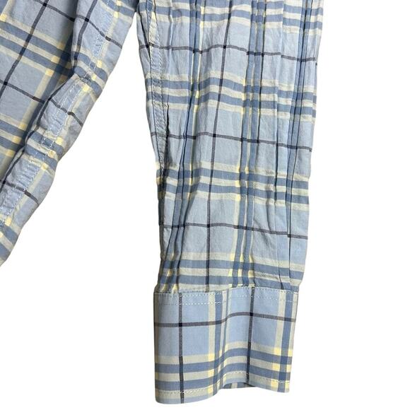 Burberry London Designer Blue Plaid Button Up Shirt - Picture 4 of 8